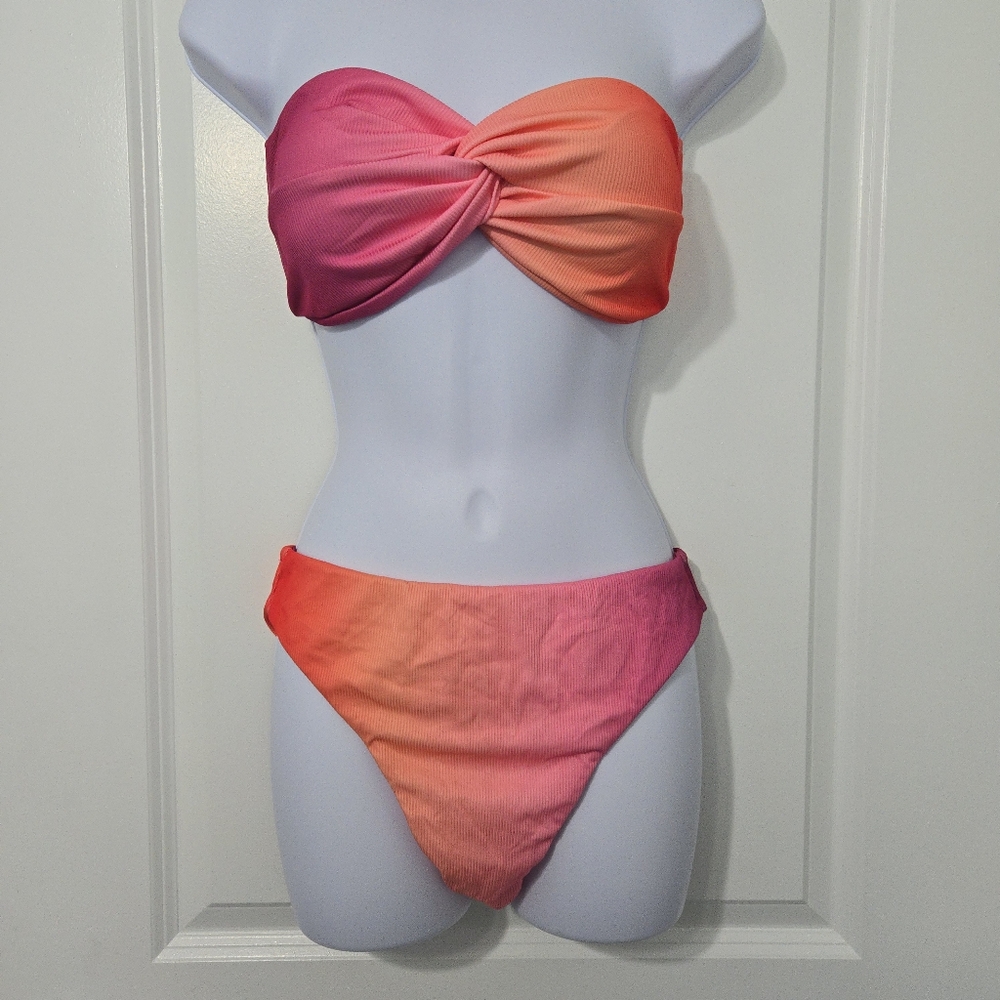 Zaful Pink‎ and Orange Ombre Bikini Set
